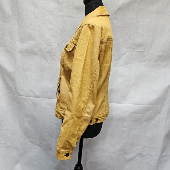 Dressbarn Mustard Yellow Button Up Jean Denim Jacket Size M - Picture 2 of 7